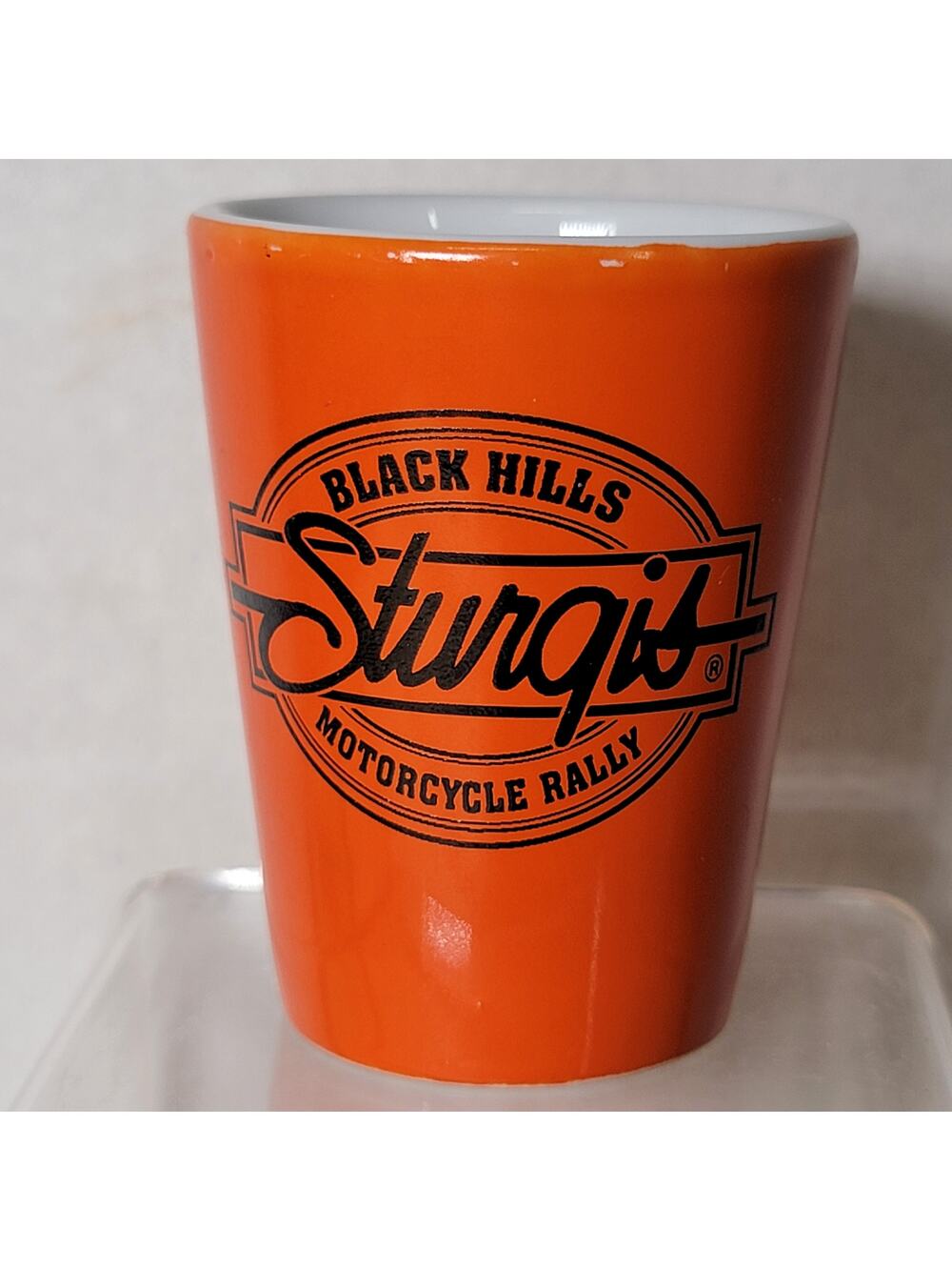 Ceramic Shot Glass From Sturgis Motorcycle Rally, Black Hills SD